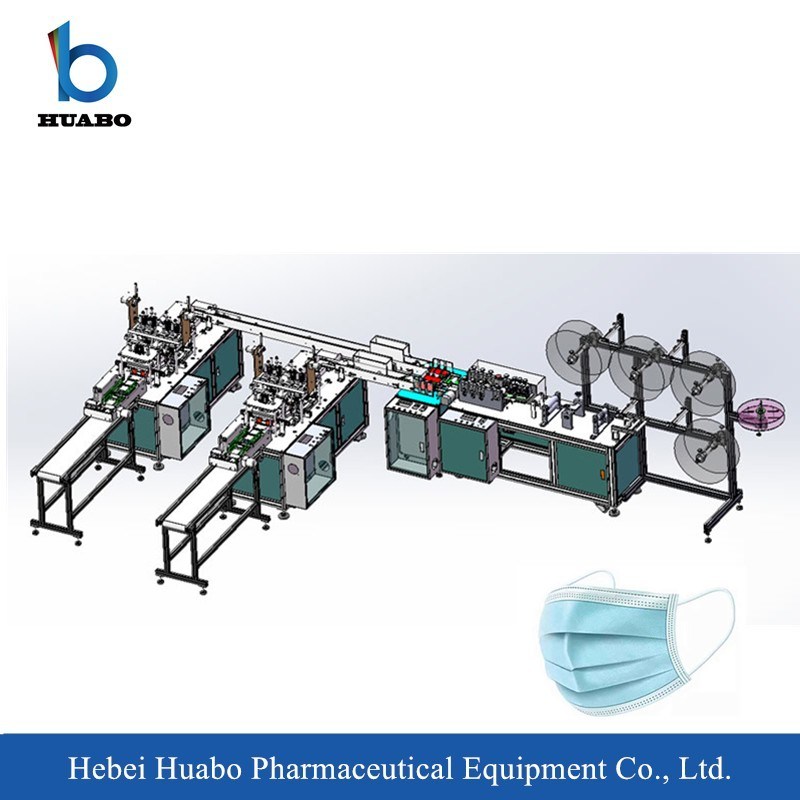 Automatic Surgical Medical Disposable Face Mask Making Packing Packaging Machine Face Mask Production Line