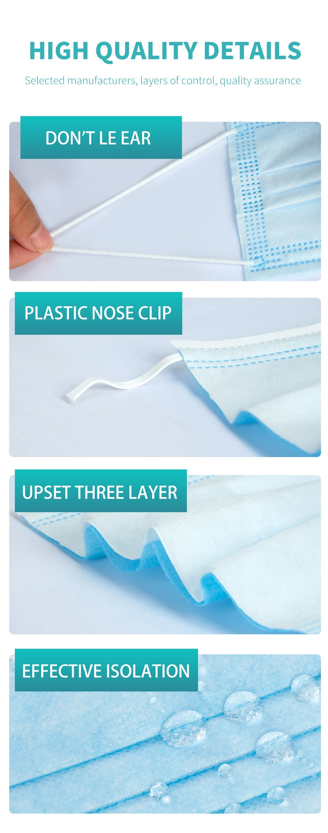 Disposable Face Mask 2ply/3ply/4ply Ear Loop & Tie on Disposable Face Mask