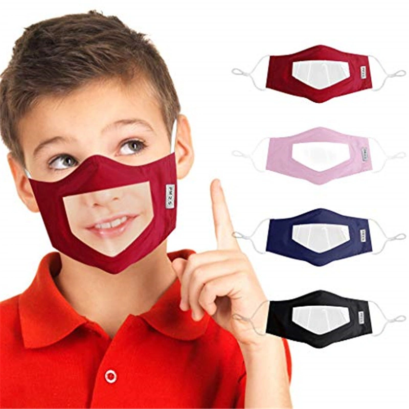 Factory Custom Clear Vinyl Protected Mask with Two Layered Cotton Frame, Face Mask with Clear Window Over Mouth for Lip Reading, Clear Reading Lips Face Masks