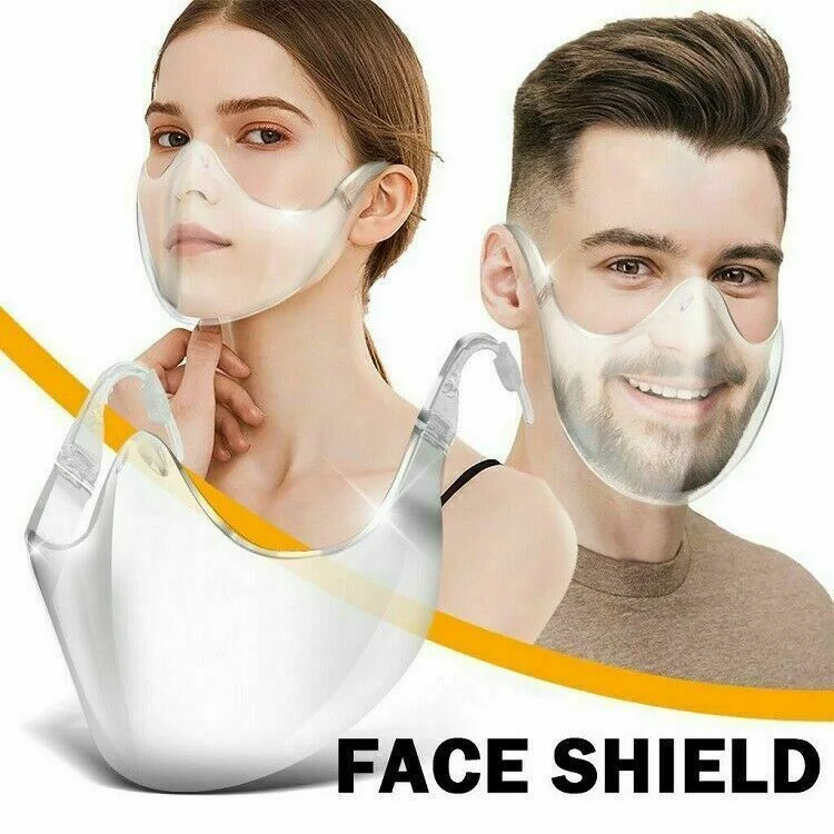 Clear Plastic Mouse Facemask Reusable Face Mask Transparent Clear Protective Face Mask Shield