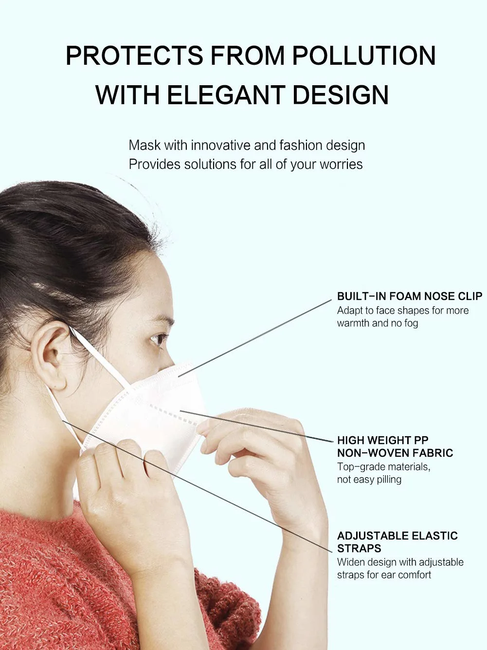 10 PCS Masks Dustproof Anti-Fog Breathable Face Mouth Masks 95% Filtration Masks Safety Respirator