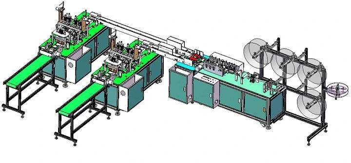 Semi Auto 3ply Disposable Face Mask Production Line for Civil Mask