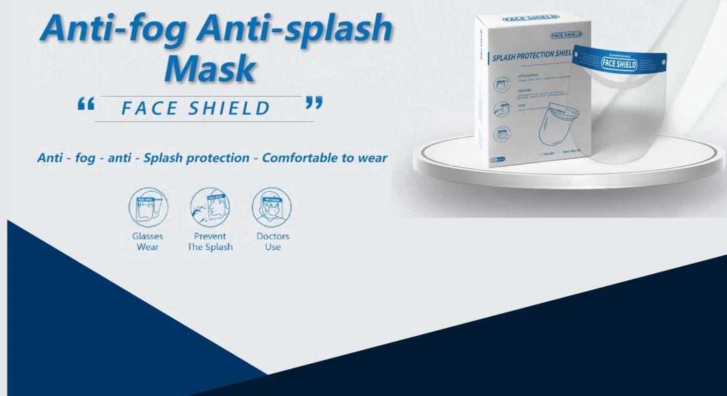 China Factory Supply Face Shield with Clear Plastic Pet Face Shield for Protective Face Mask Shield