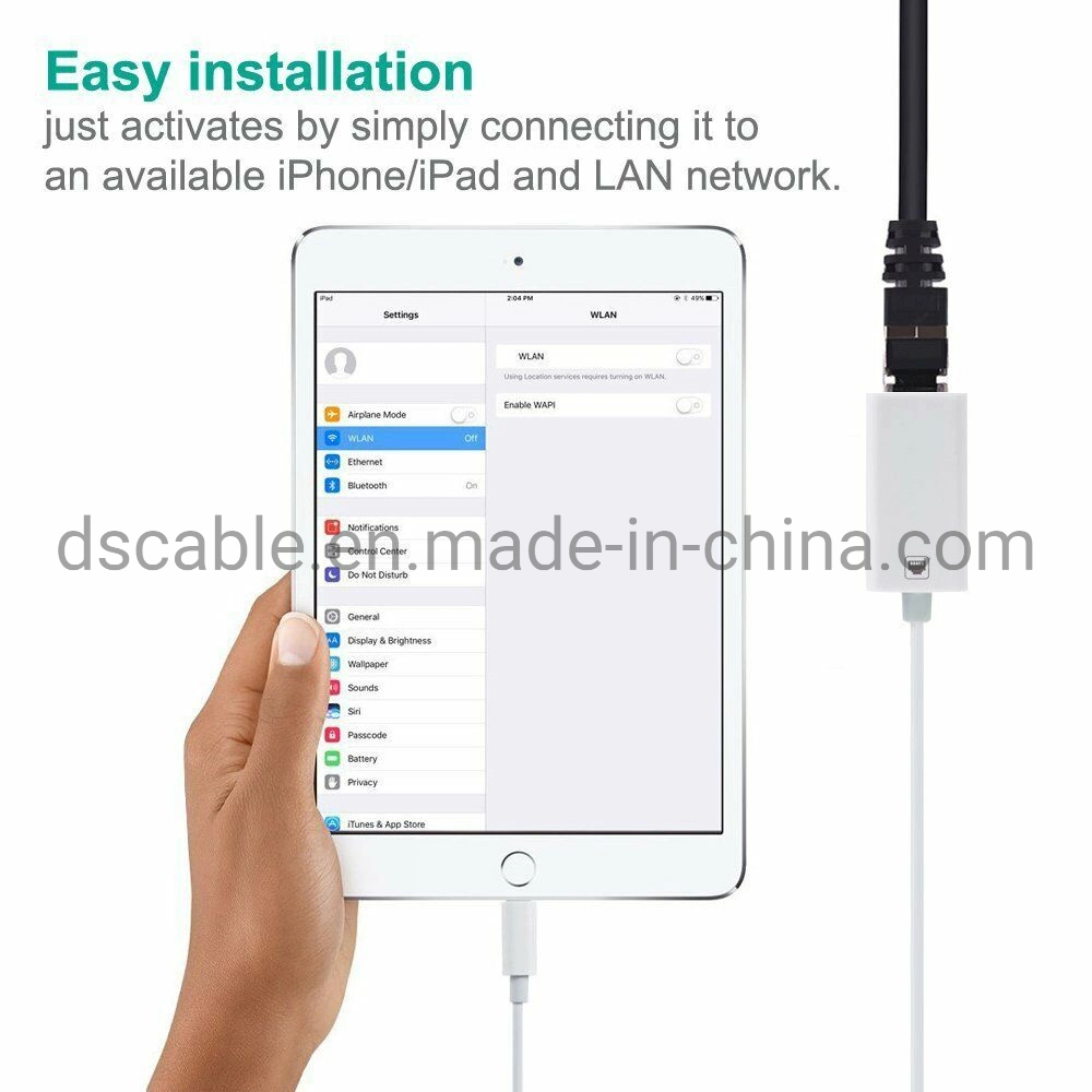Lightning to RJ45 Ethernet LAN Wired Network Adapter for iPhone iPad