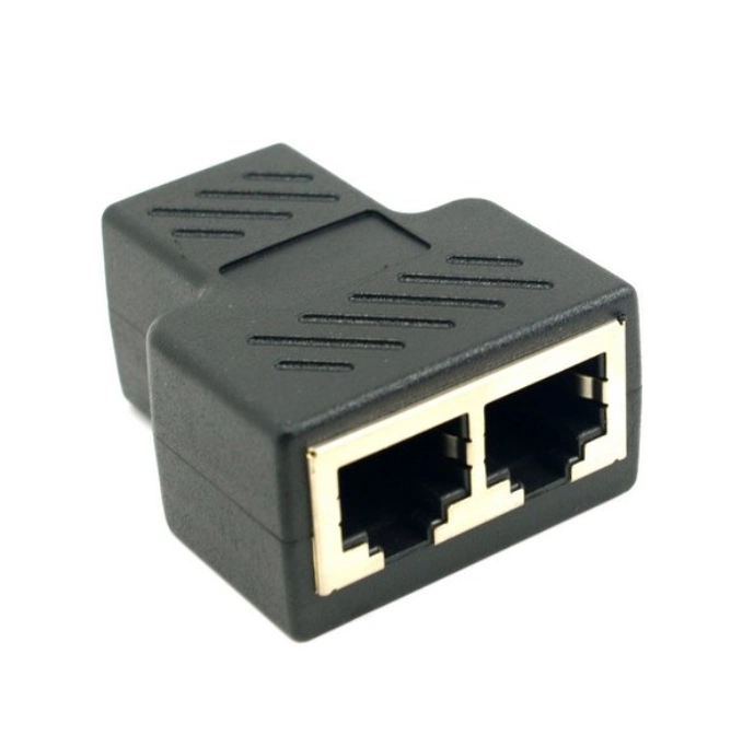 CAT6 RJ45 8p8c Plug to Dual Network Ethernet Patch Cord Adapter with Shield RJ45 Splitter