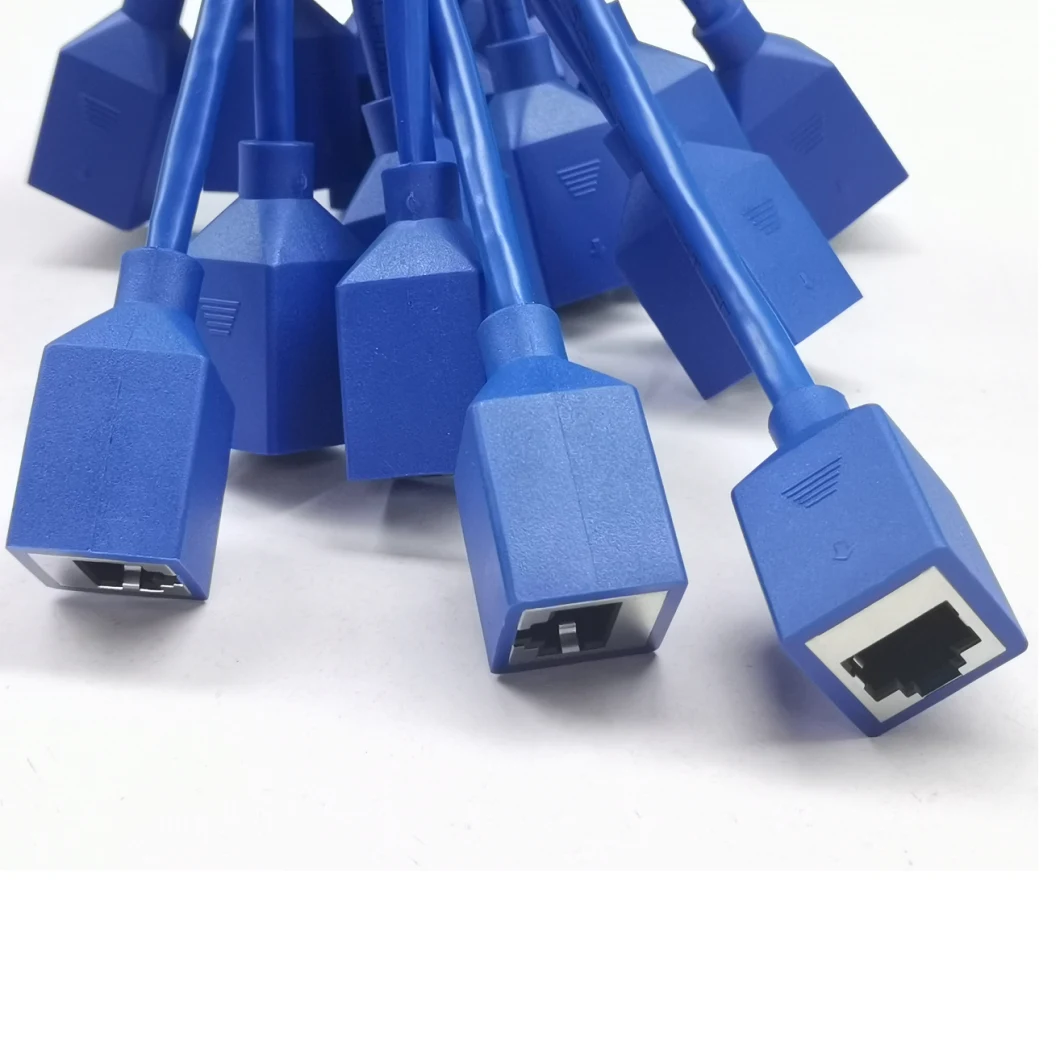 8p8c RJ45 Plug Cable Assembly Right Angle Molded Network Cable