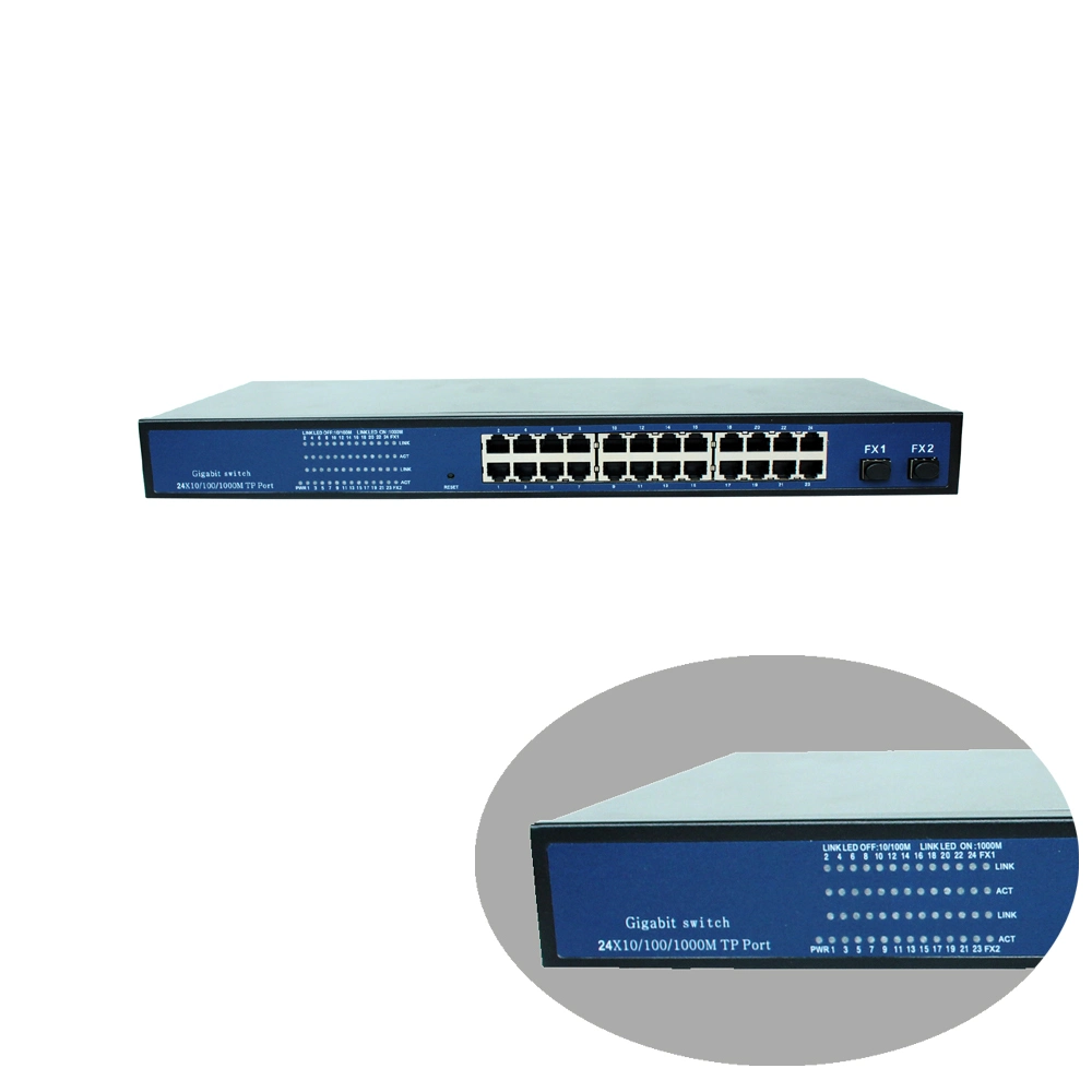 24-Port Full Gigabit Ethernet Switch 10/100/1000m Adaptive RJ45 Ports