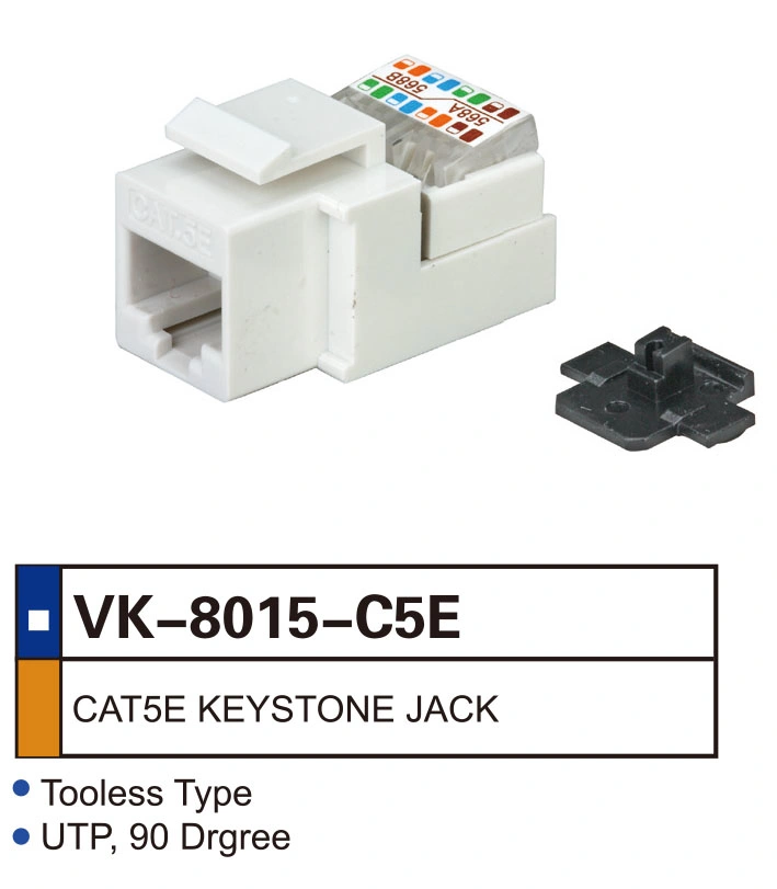 UTP 90 Degree Cat5e Tooless Keystone Jack RJ45 3m Keystone Module Adapter