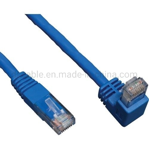 RJ45 LAN Cable with Right Angle Connector Cat5e CAT6 Cat7 Customized