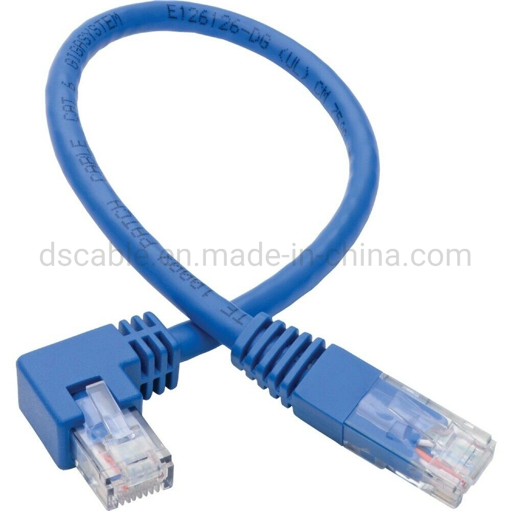 RJ45 LAN Cable with Right Angle Connector Cat5e CAT6 Cat7 Customized