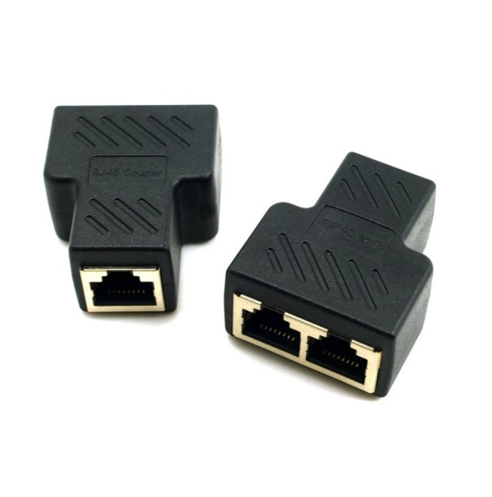 CAT6 RJ45 8p8c Plug to Dual Network Ethernet Patch Cord Adapter with Shield RJ45 Splitter