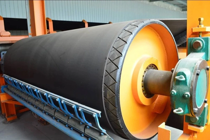 2021 Heavy Duty Motor Drum Drive Roller Rubber Steel Roller for Mining Belt Conveyor System