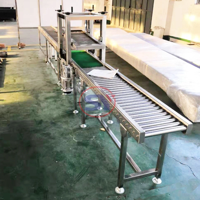 Automatic Industrial Zinc-Plated Steel Roller Conveyor Table Bed Conveyor for Transporting Pallet