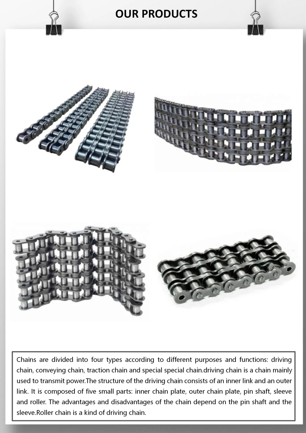 Heavy Duty Triplex Chain Transmission Drive Roller Conveyor Chain