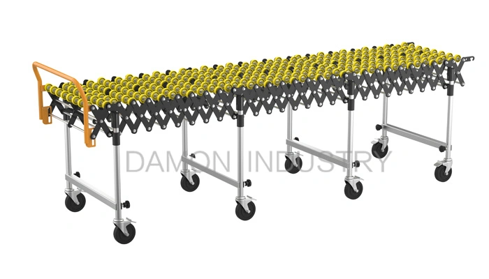 Non-Driven Skate Wheel Flexible Extendable Expandable Conveyor