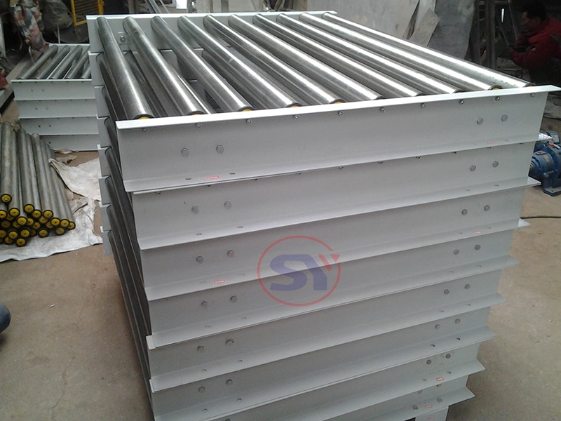 Automatic Industrial Zinc-Plated Steel Roller Conveyor Table Bed Conveyor for Transporting Pallet