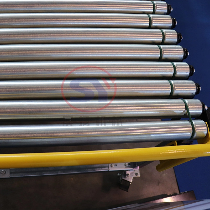 Mobile Gravity Extendable Stainless Steel Roller Conveyor Table for Food Tray Conveying