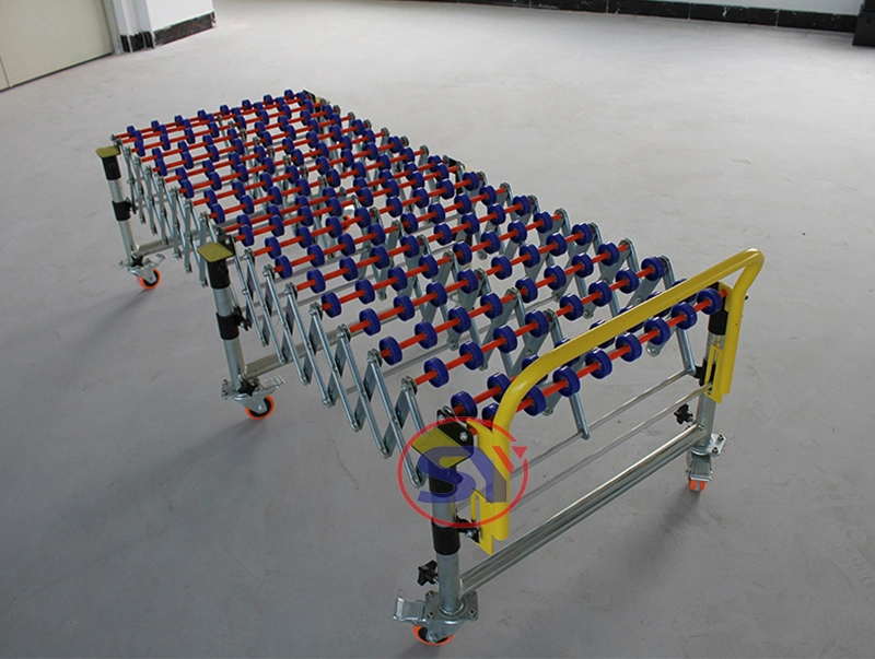 Vehicle-Mounted Gravity Extendible Skate Wheel Telescoping Conveyor Flexible for Cargo Handling