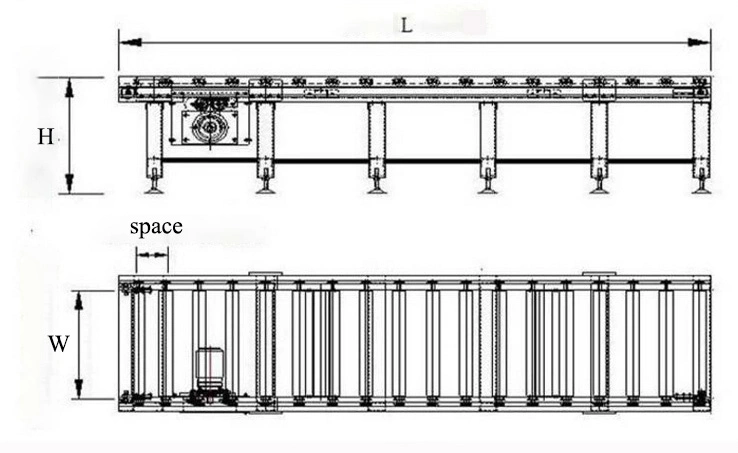 38/50/60/76/89 mm Diameter Zinc Plating Gravity Roller Conveyor for Manual Roller Conveyor Assembly Line