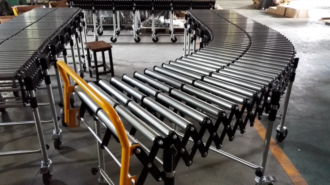 Steel Skate Wheel Flexible Extendable Conveyor