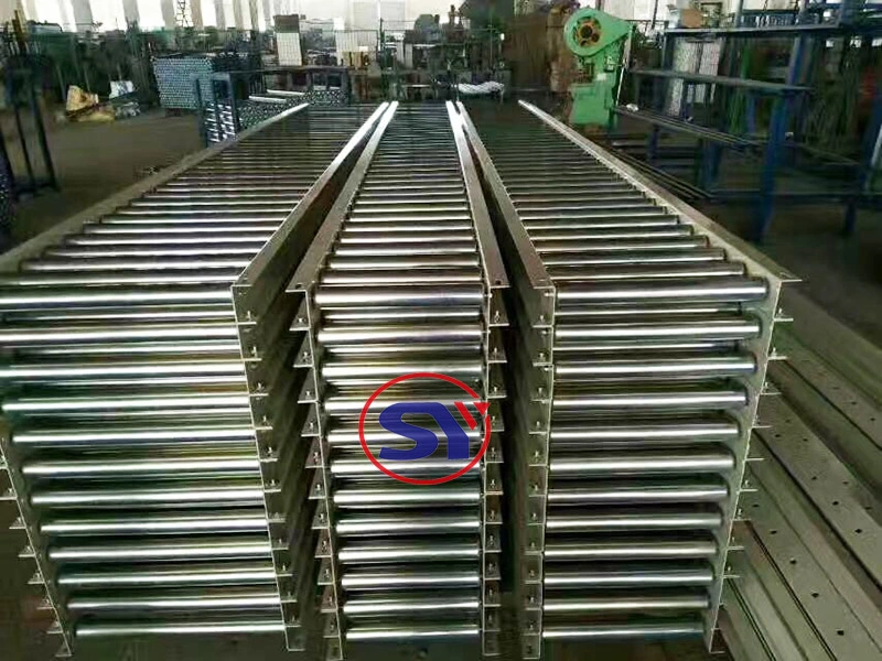 Automatic Industrial Zinc-Plated Steel Roller Conveyor Table Bed Conveyor for Transporting Pallet