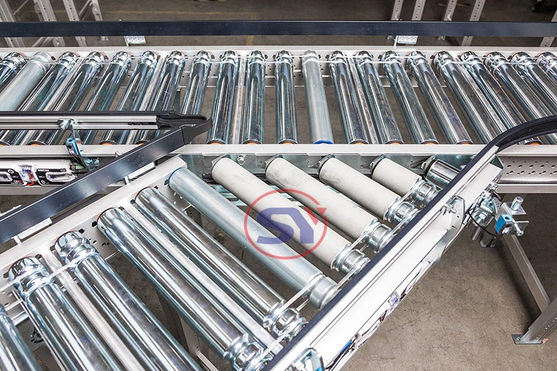 Automatic Industrial Zinc-Plated Steel Roller Conveyor Table Bed Conveyor for Transporting Pallet