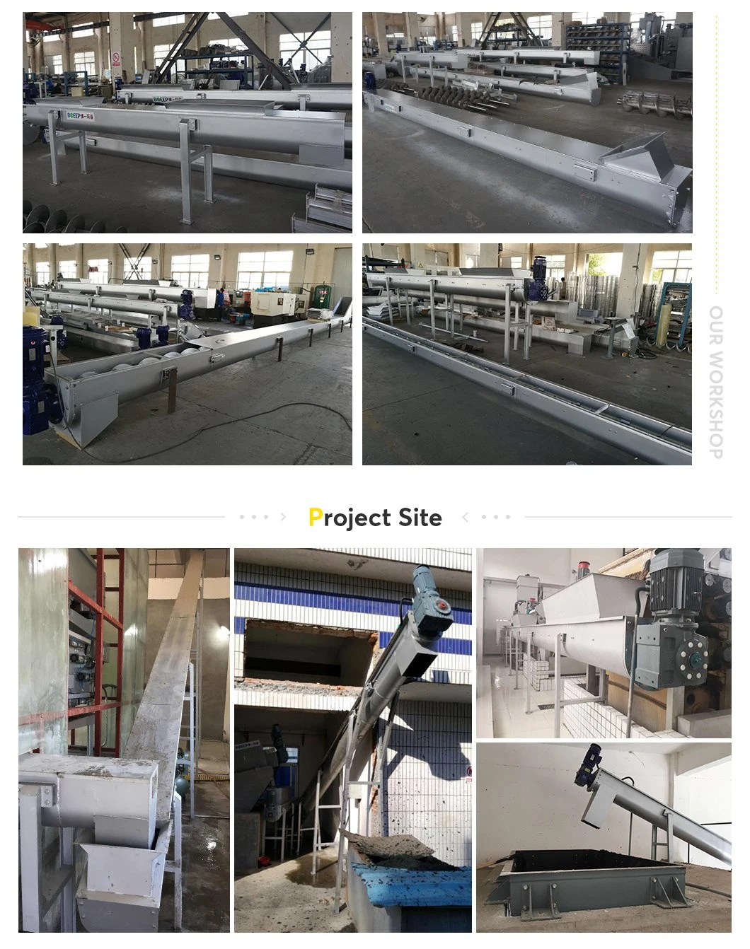 Sewage Treatment Process Stainless Steel Screw Conveyors Manufacturer for Sludge Conveying