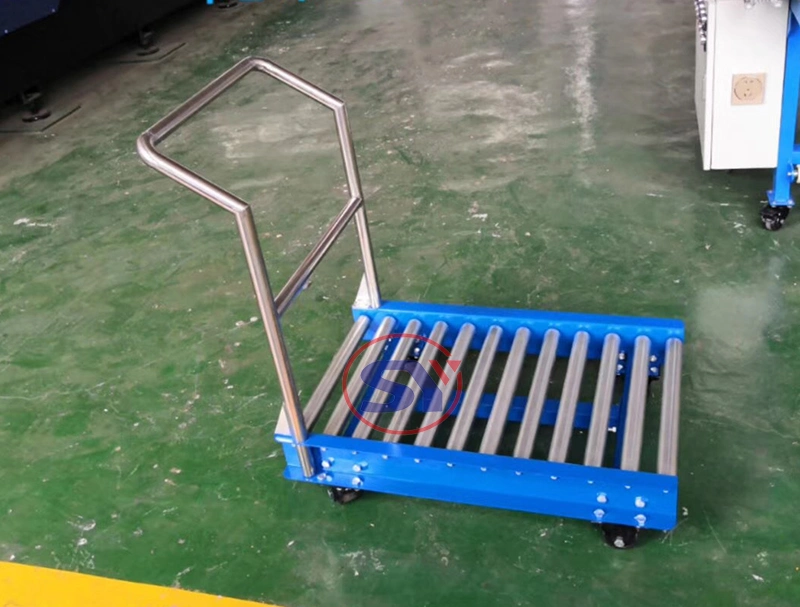 Automatic Industrial Zinc-Plated Steel Roller Conveyor Table Bed Conveyor for Transporting Pallet