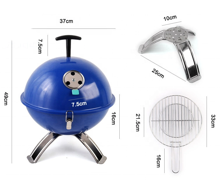 Portable Smokeless Korea Charcoal BBQ Grill with Non-Stick Grill