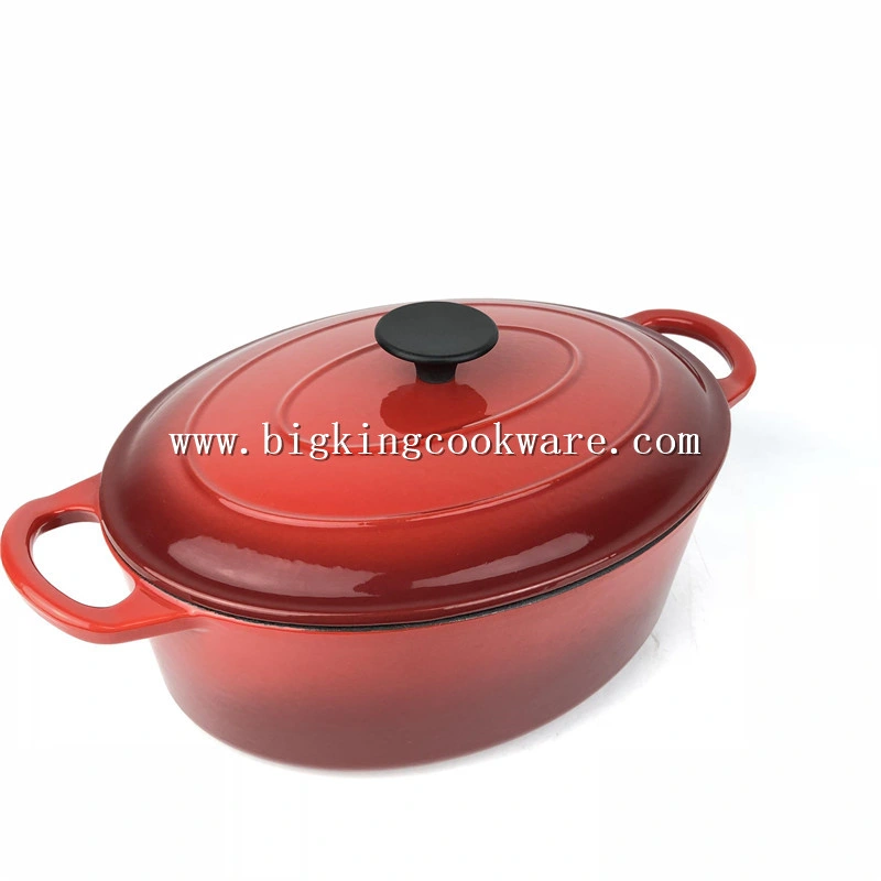 Cookware Enamel Coated Cast Iron Oval Casserole Pot