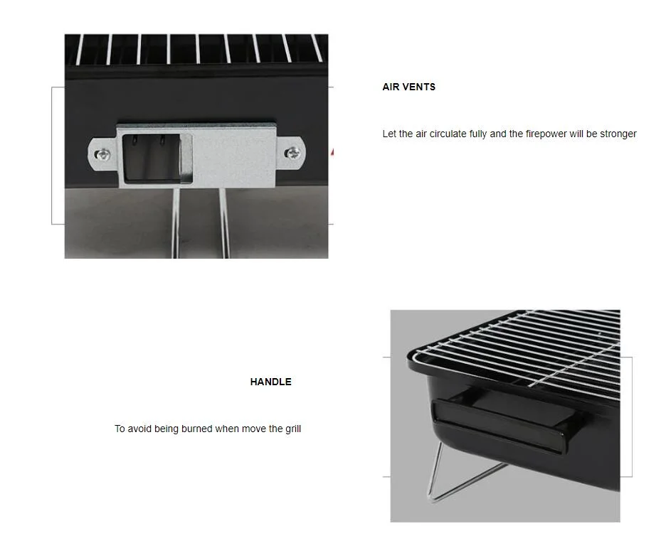 Best Quality BBQ Grill Outdoor Barbecue Burners Charcoal Griddle Grill with Handle