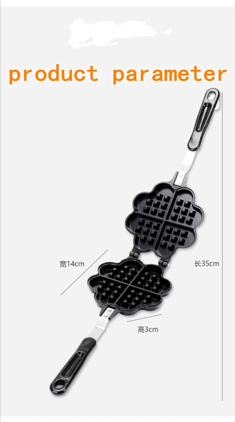 Sweetheart Waffle Maker Pan Mould Mold- Non-Stick Waffle Griddle Iron- 4 Heart-Shaped Waffles