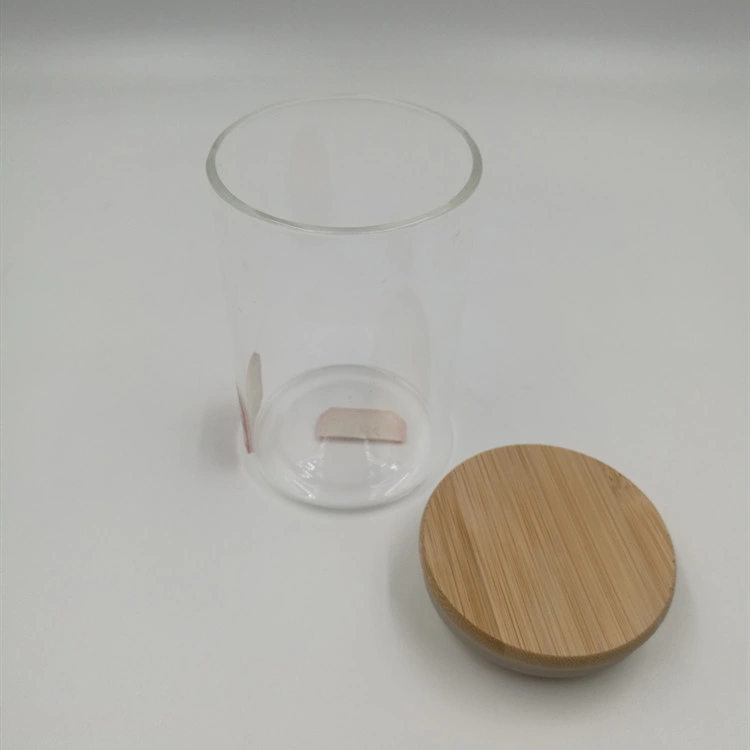 Wholesale Glass Containers Glass Food Storage Jar with Wooden Lid