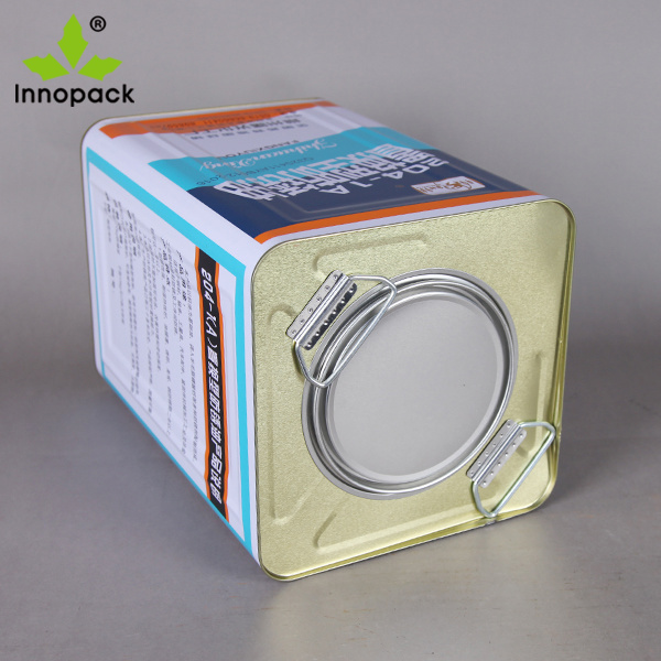 20L Big Capacity Square Metal Tin Cans with Two Metal Handles