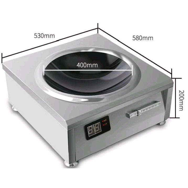 Ss Metal Housing 3.5kw Tabletop Commercial Induction Wok Cooker Siemens IGBT Touch Control