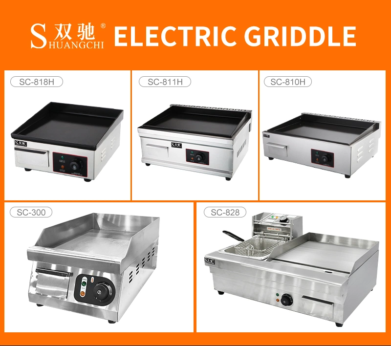 Commercial Using Electric Whole Flat Griddle Non Stick Cooking Meat Hot Sale