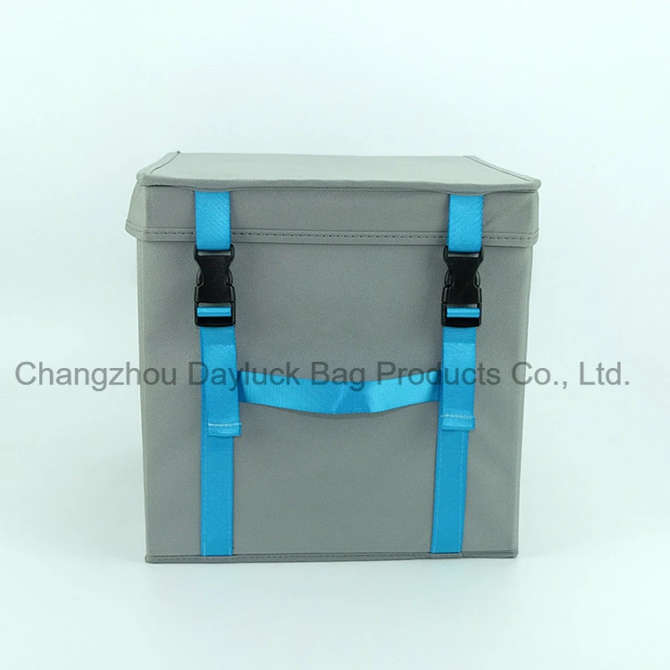 Collapsible Grey Pretty Large Non Woven Cardboard Storage Box with Lid