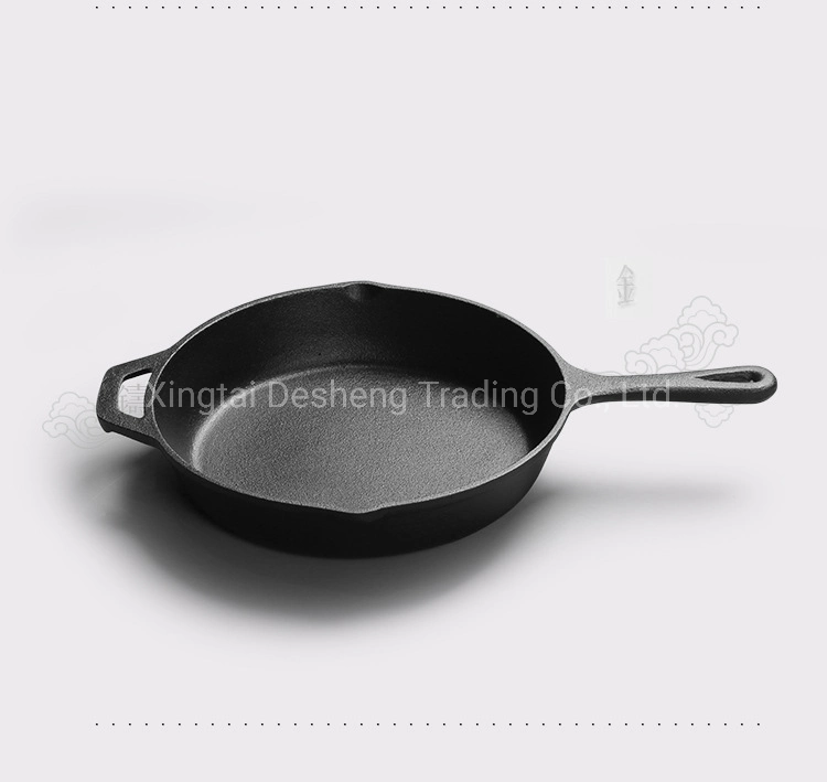 Cast Iron Fry Pan Steak Pan Set Outdoor Cookware Oil Preseasoned Non-Stick Skillet Grilling Baking