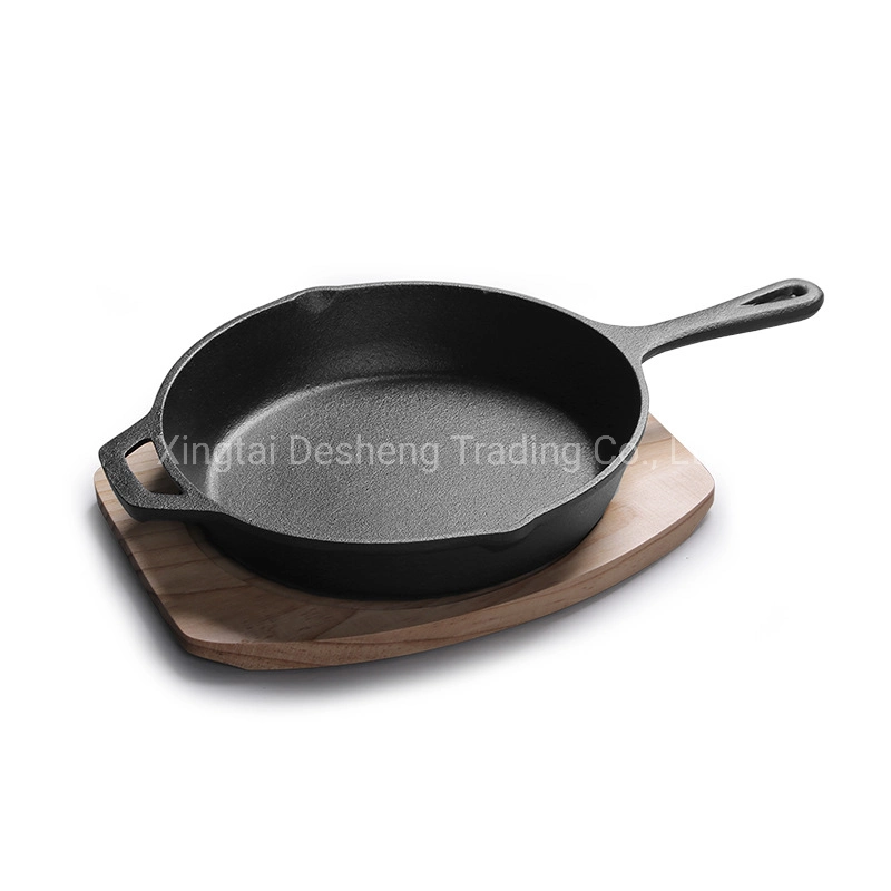 Ds-Fp02 Round Cast Iron Frying Pan Cast Iron Cookware Skillet