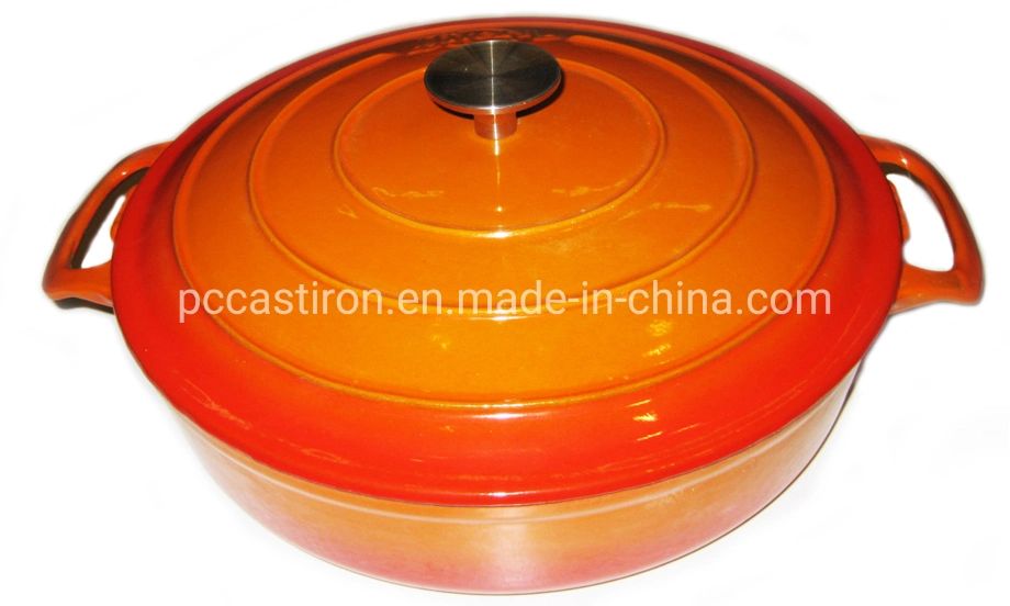 Cast Iron Dutch Oven Casserole, Fondue BSCI LFGB FDA Approved with Cover and Handle with Knob