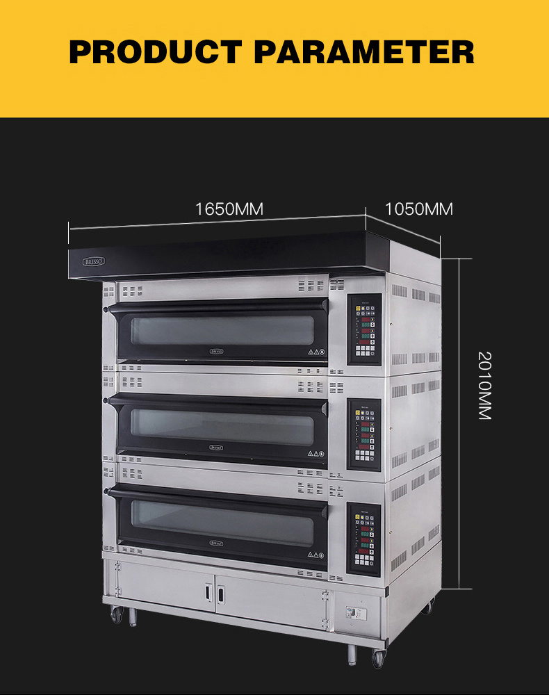 Bakery Equipment 3 Layers 9 Trays Dutch Electric Baking Ovens Pizza Bakery Oven Prices with Touch Pad