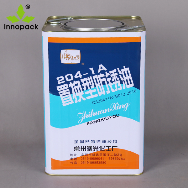 20L Big Capacity Square Metal Tin Cans with Two Metal Handles