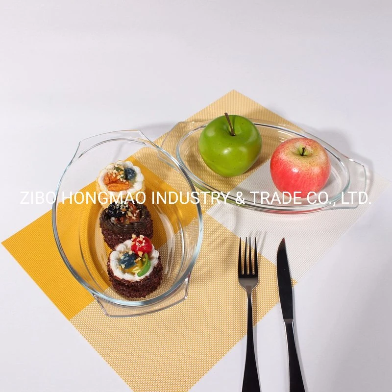 2500ml Oval Transparent Pyrex Glass Casserole Cookware Pot for Home and Restaurant