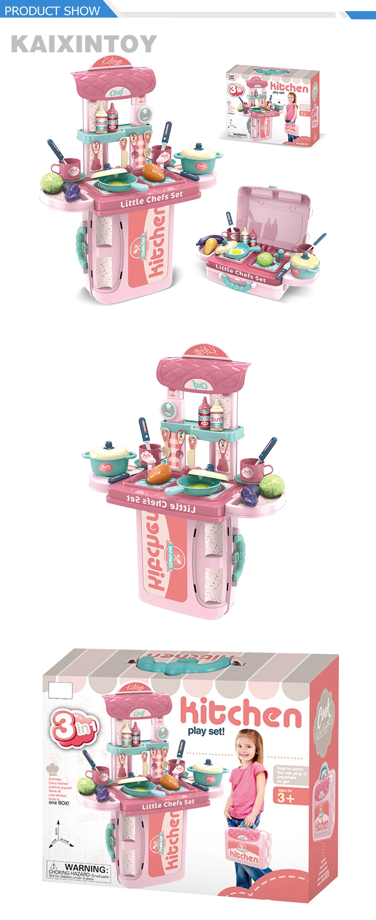 Pretend Play Kitchen Toy Plastic Cooking Toy Set Kids Toy Kitchen