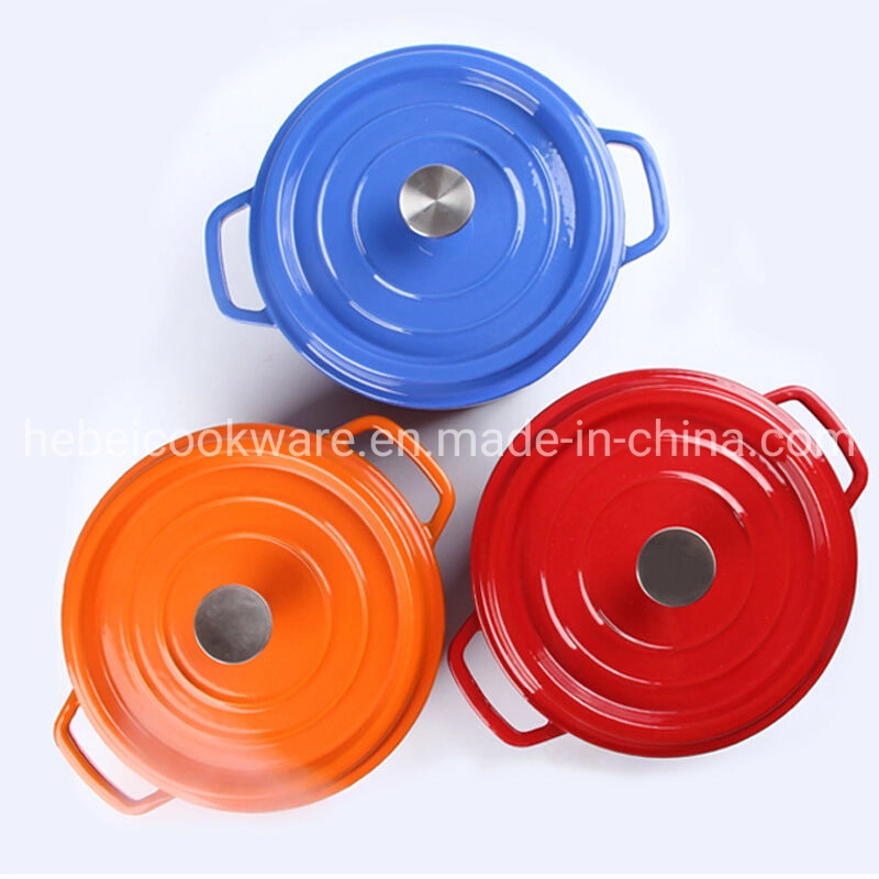 Haze Blue Enamel Cast Iron Cauldron Pot Mini Casserole Pan