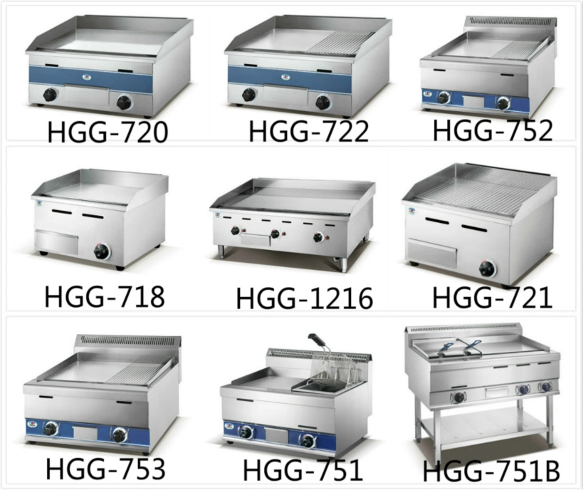 Hgg-718 Desktop Gas Griddle, Heavy Duty Griddle, Stainless Steel Flat Plate Gas Grill Griddle