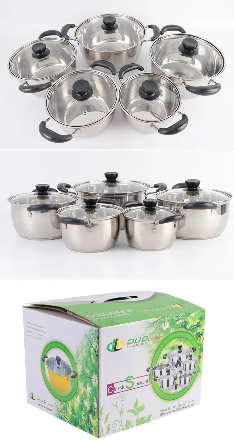 Stainless Steel with Glass and Handle Anti-Scalding Environmental Protection Cover Pot Milk Pot Soup Pot