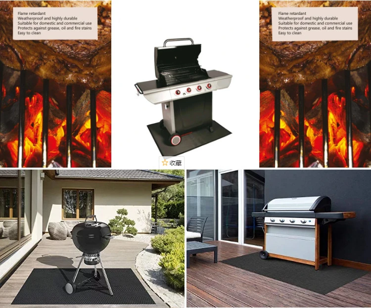 Znz Carpet for BBQ Grill Mat Non-Stick Antiflaming Grill BBQ Protection Mat