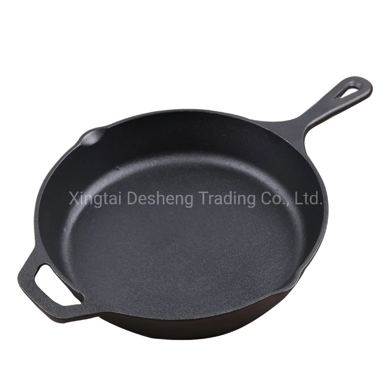 Ds-Fp02 Round Cast Iron Frying Pan Cast Iron Cookware Skillet