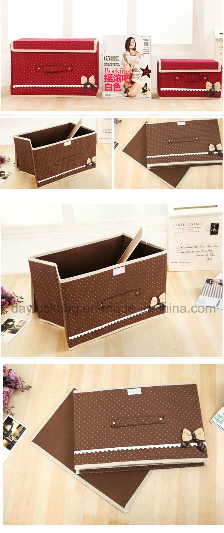 Large Foldable Storage Box with Lid for Bed Room or Living Room